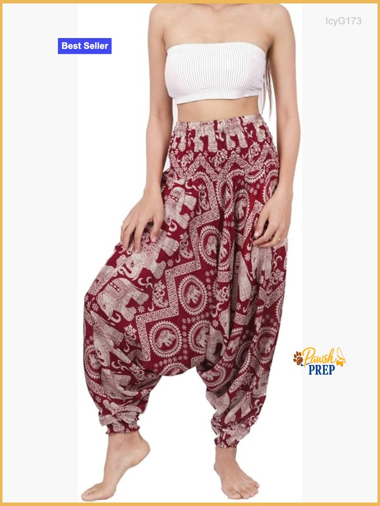 Harem Pants Jumpsuit 2-In-1 Boho Hippie Summer Beach Rayon L 28-50" Waist